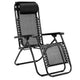 Wallaroo Zero Gravity Reclining Deck Lounge Sun Beach Chair Outdoor Folding Camping - Black | Outdoorium