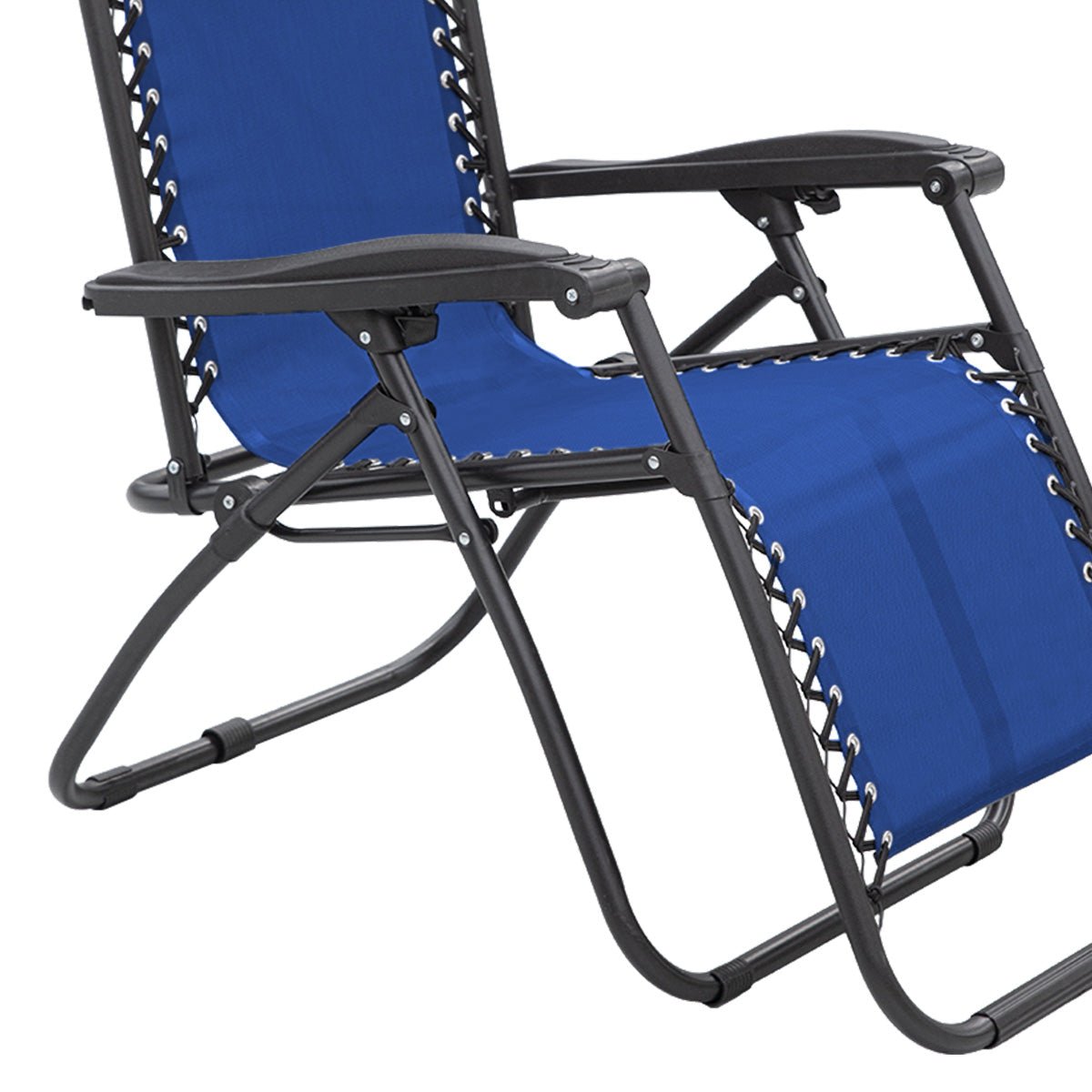 Wallaroo Zero Gravity Reclining Deck Lounge Sun Beach Chair Outdoor Folding Camping - Grey - Outdoorium