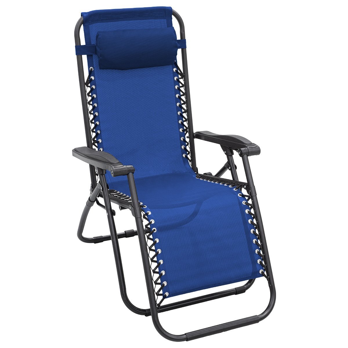 Wallaroo Zero Gravity Reclining Deck Lounge Sun Beach Chair Outdoor Folding Camping - Grey - Outdoorium