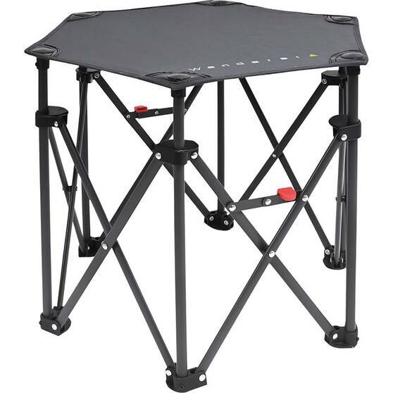 Wanderer Hex Small Quad Foldable Table Camping Fishing Outdoors - Outdoorium