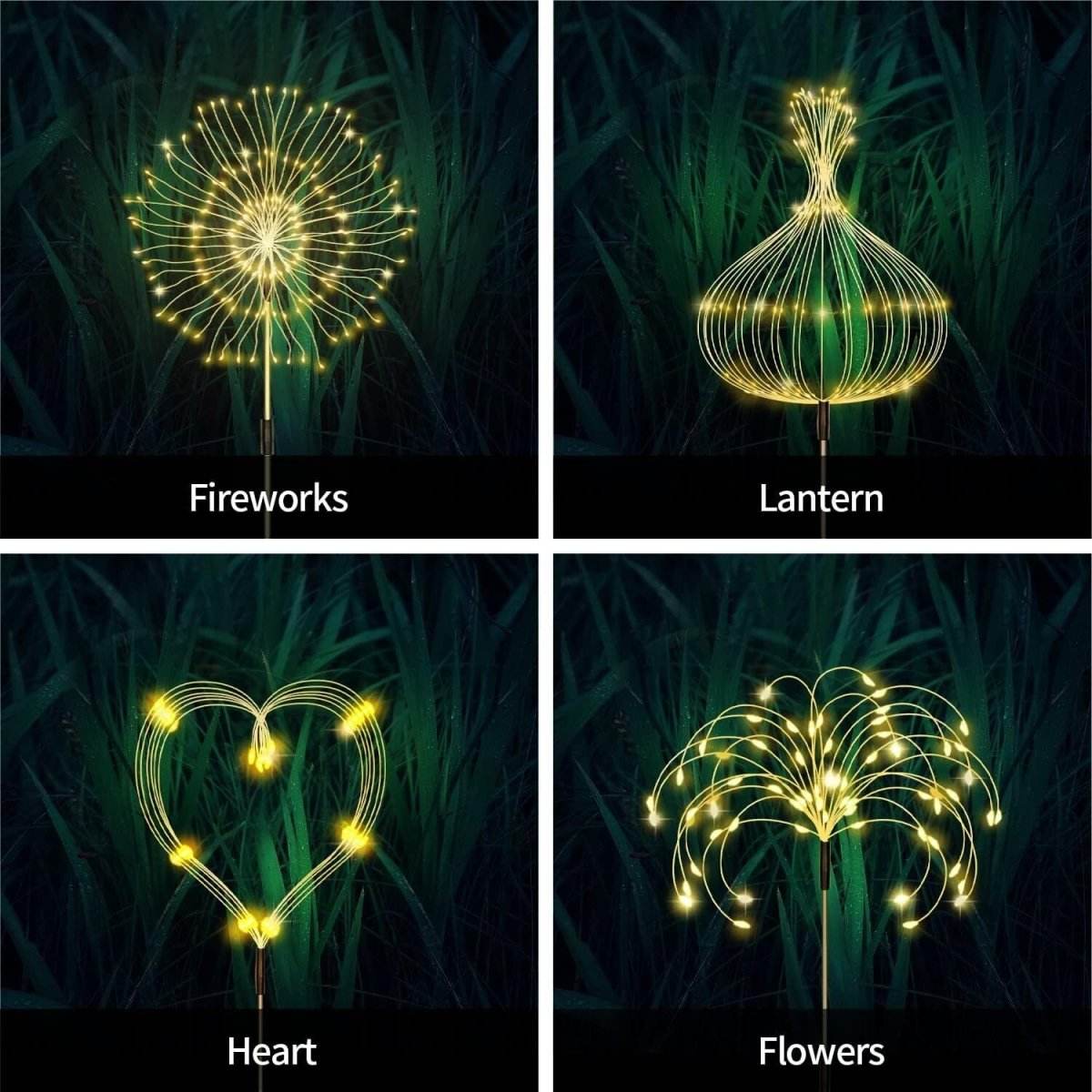 Warm White Fireworks 120 LED Fairy String Lights Starburst Solar Xmas Garden Night Lamp Hot NEW | Outdoorium