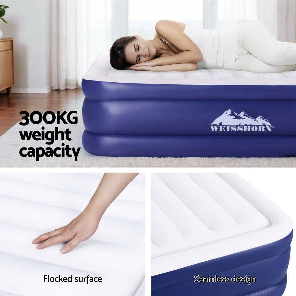 Weisshorn Air Mattress Queen Inflatable Bed Air bed 51cm - Outdoorium