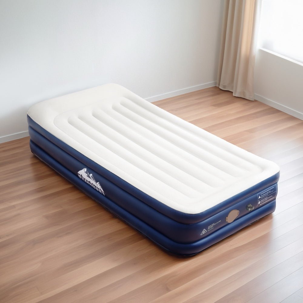 Weisshorn Air Mattress Single Inflatable Bed 46cm Air bed Grey - Outdoorium