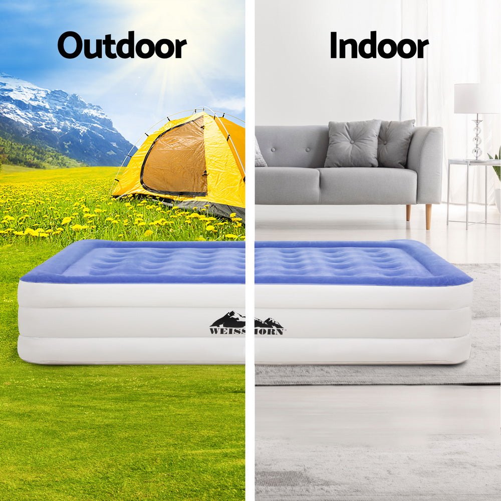 Weisshorn Air Mattress Single Inflatable Bed 46cm Cube Airbed - Outdoorium