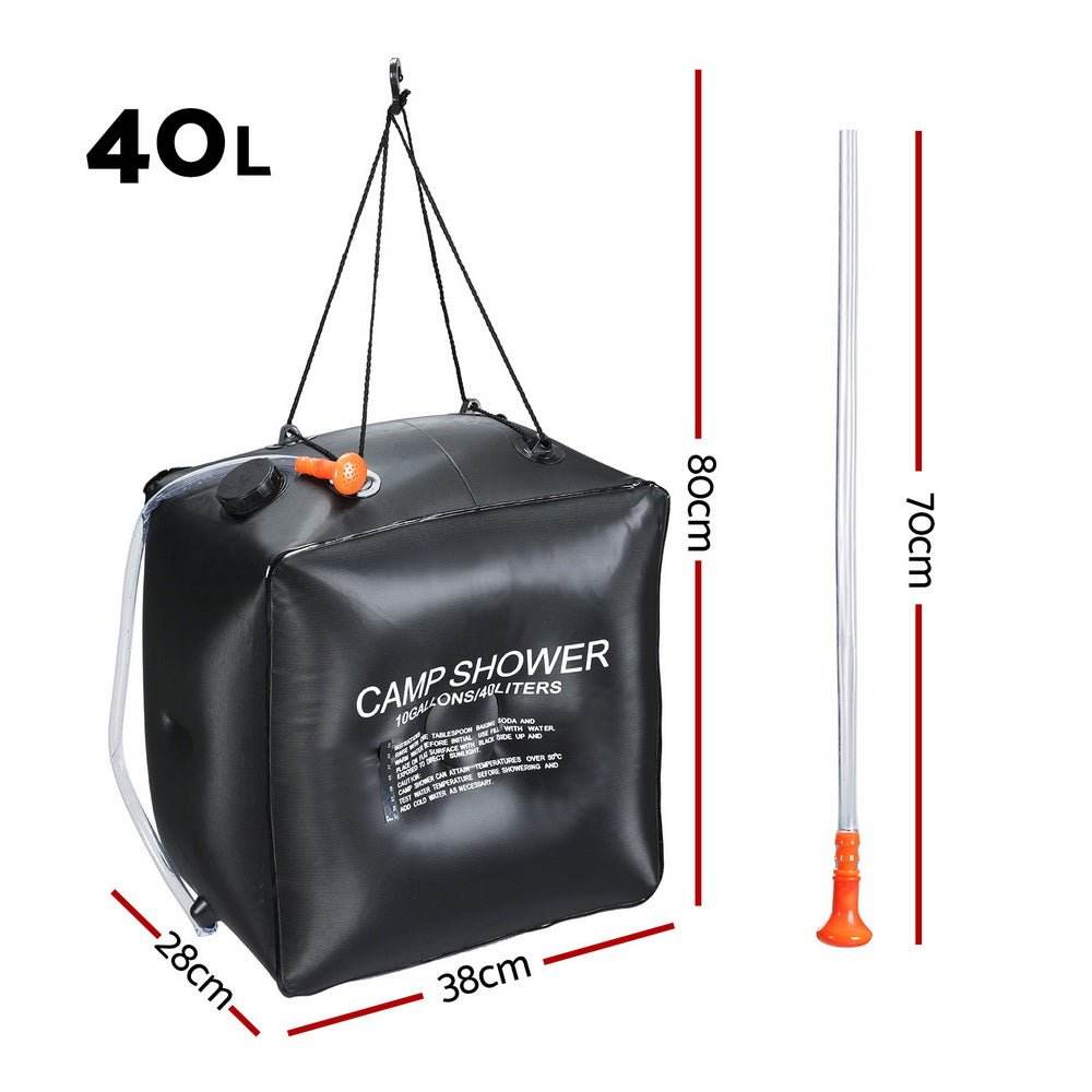 Weisshorn Camping Shower Bag 40L Black | Outdoorium