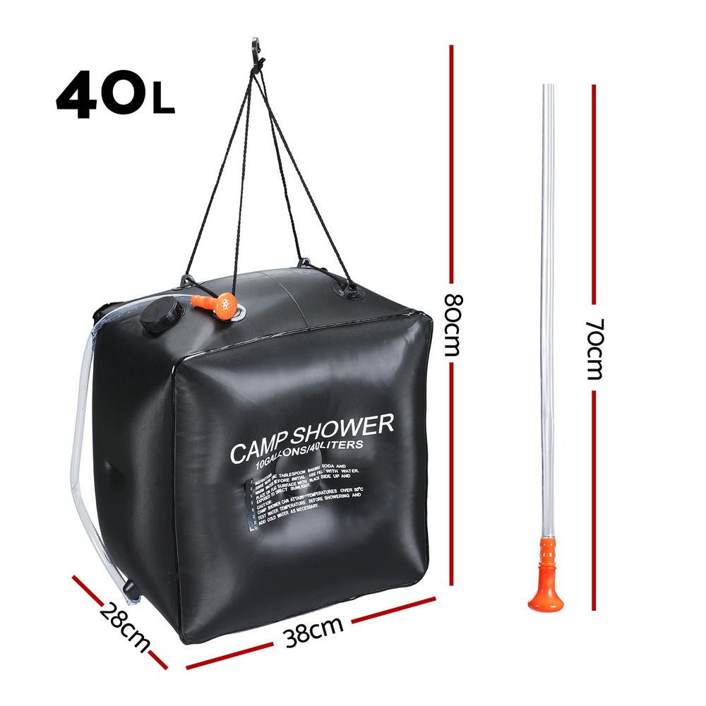 Weisshorn Camping Shower Bag 40L Black - Outdoorium