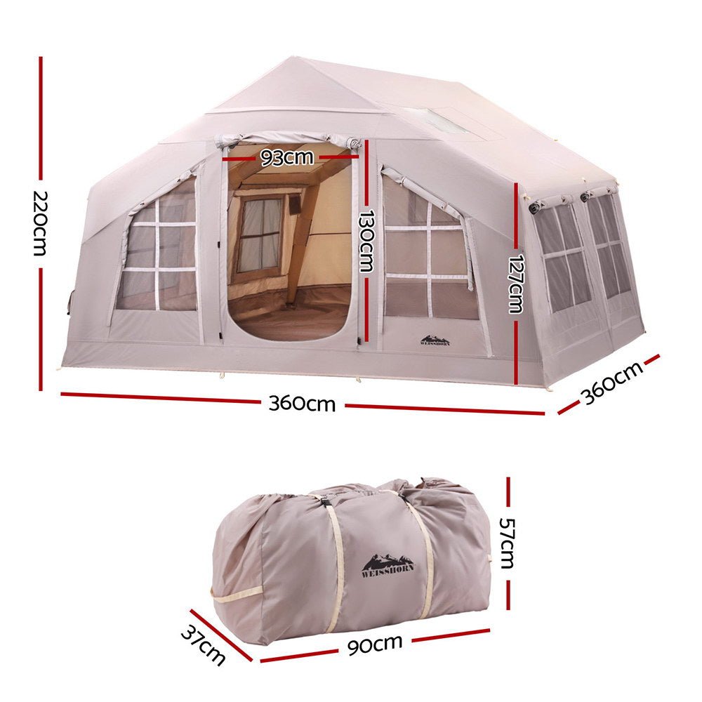 Weisshorn Camping Tent Inflatable Beach Tent 6 Person 360CM - Outdoorium