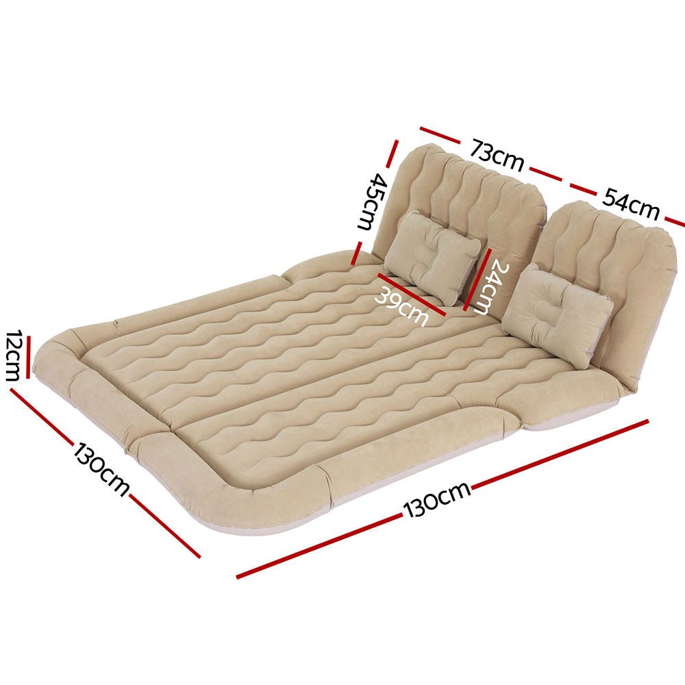 Weisshorn Car Mattress 175x130 Inflatable SUV Back Seat Camping Bed Beige - Outdoorium