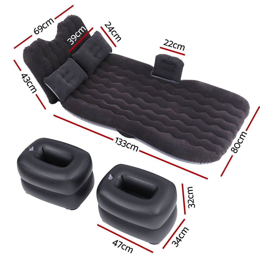 Weisshorn Car Mattress 176x80 Inflatable SUV Back Seat Camping Bed Charcoal - Outdoorium