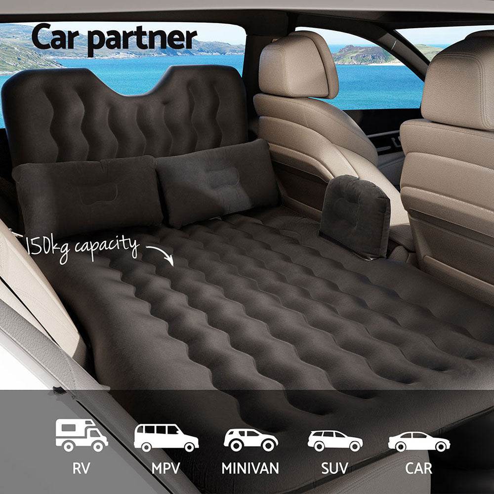 Weisshorn Car Mattress 176x80 Inflatable SUV Back Seat Camping Bed Charcoal | Outdoorium