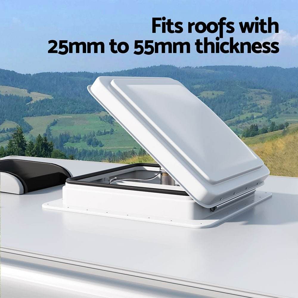 Weisshorn Caravan Roof Vent Fan Air Exhaust Hatch 12V RV Motorhome Camper White - Outdoorium