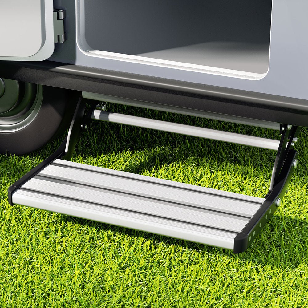 Weisshorn Caravan Step Pull Out Step Single Aluminium 200KG - Outdoorium