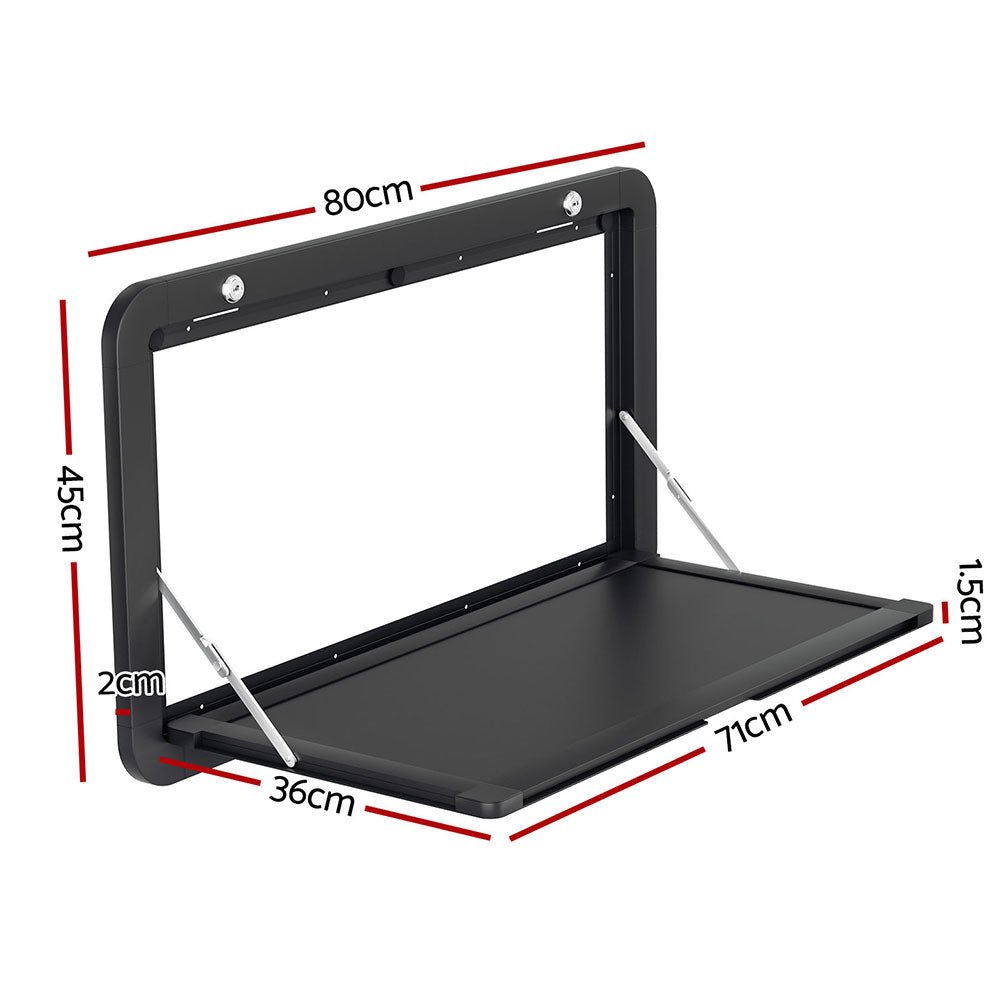 Weisshorn Caravan Table 800 x 450mm Folding Lockable Black - Outdoorium