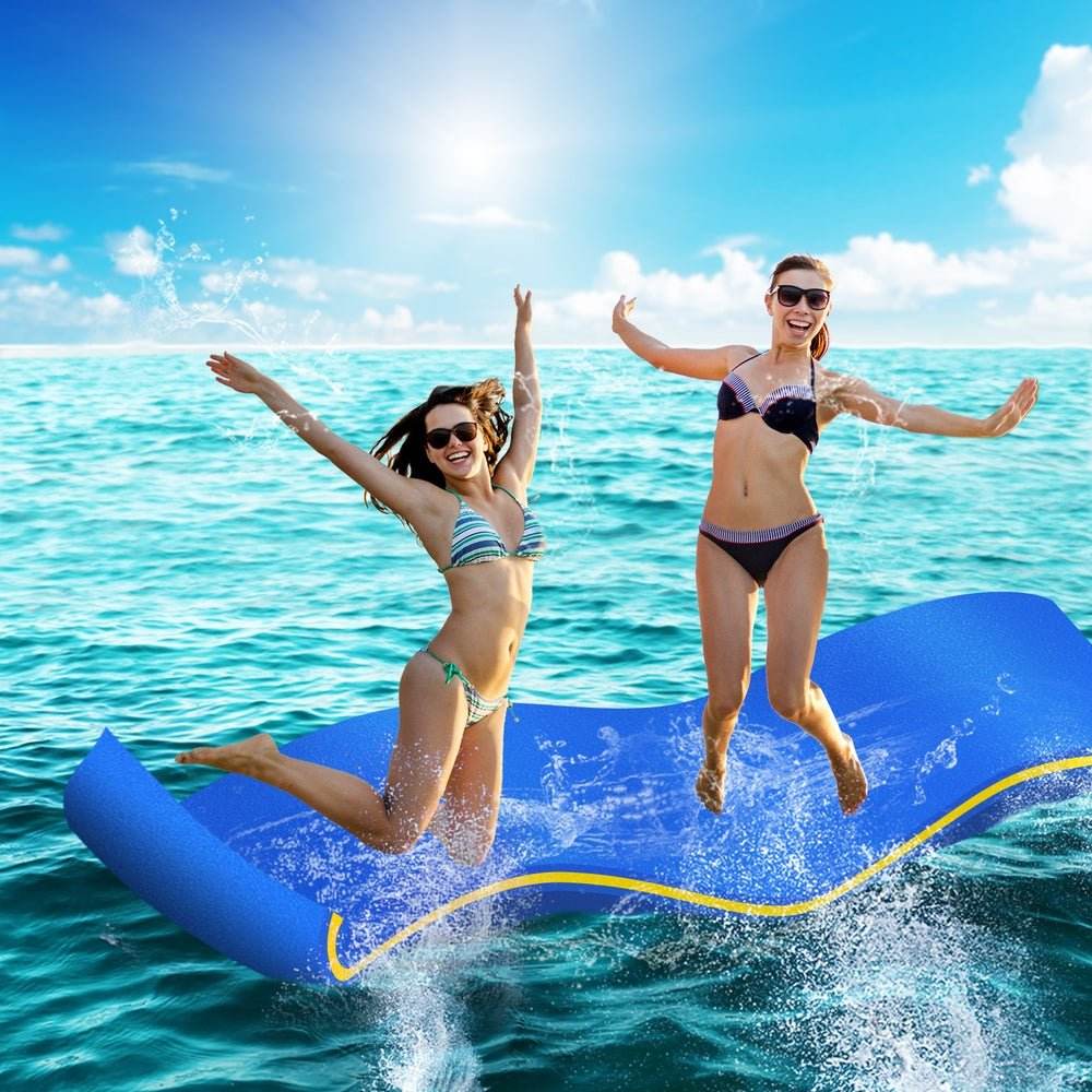 Weisshorn Floating Water Mat 55x180cm Foam Pad Swimming Pool Platform Blue - Outdoorium