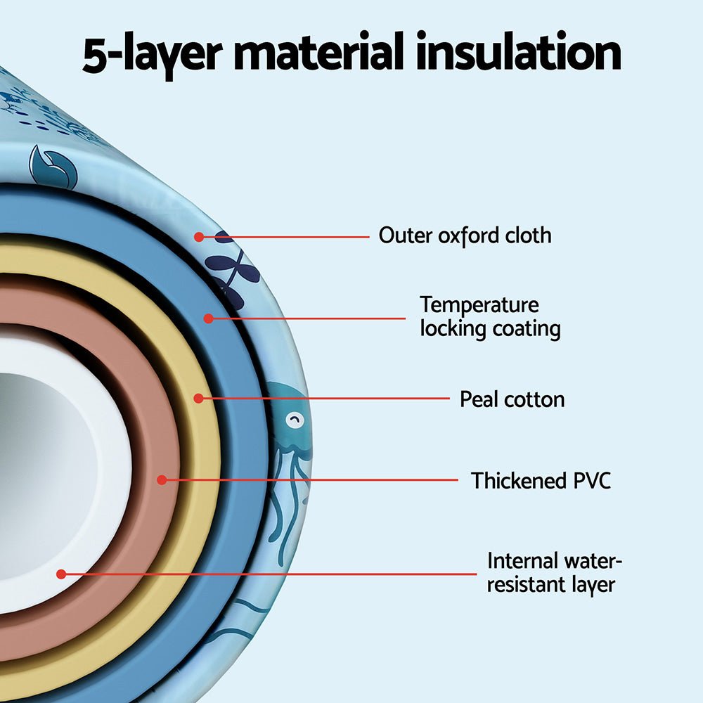 Weisshorn Foldable Bathtub PVC Spa Bucket Inflatable Cushion 114x62cm Blue | Outdoorium