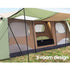 Weisshorn Instant Up Camping Tent 10 Person Outdoor Family Hiking Tents 3 Rooms - Outdoorium