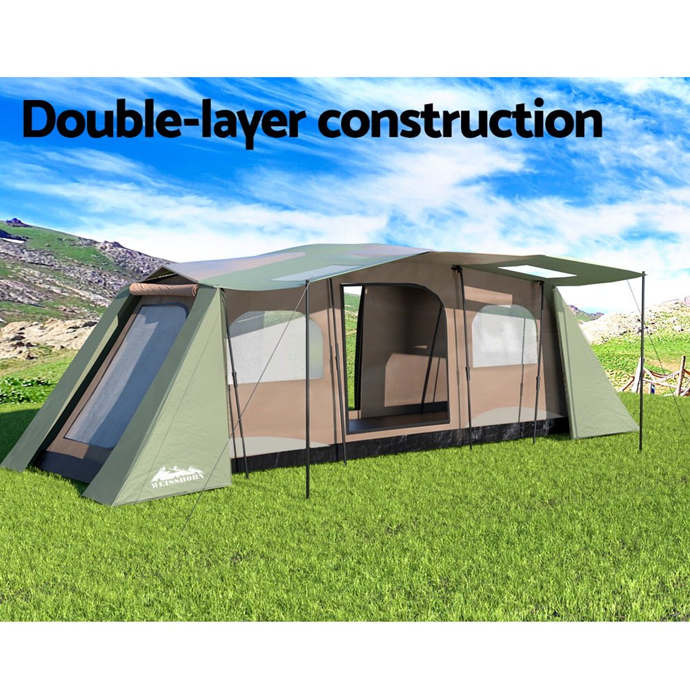 Weisshorn Instant Up Camping Tent 10 Person Outdoor Family Hiking Tents 3 Rooms - Outdoorium