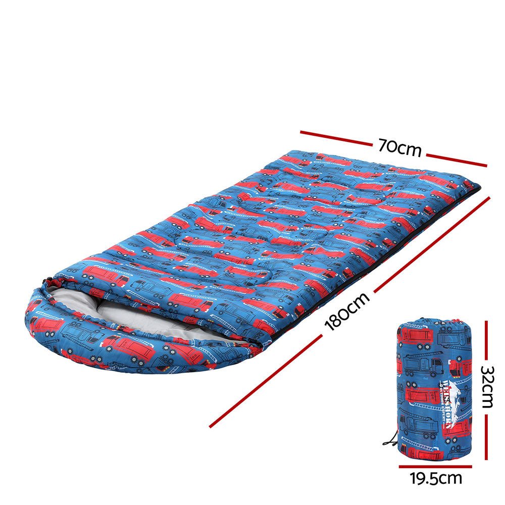 Weisshorn Sleeping Bag Kids Single Bags 180cm Thermal Camping Hiking Blue - Outdoorium