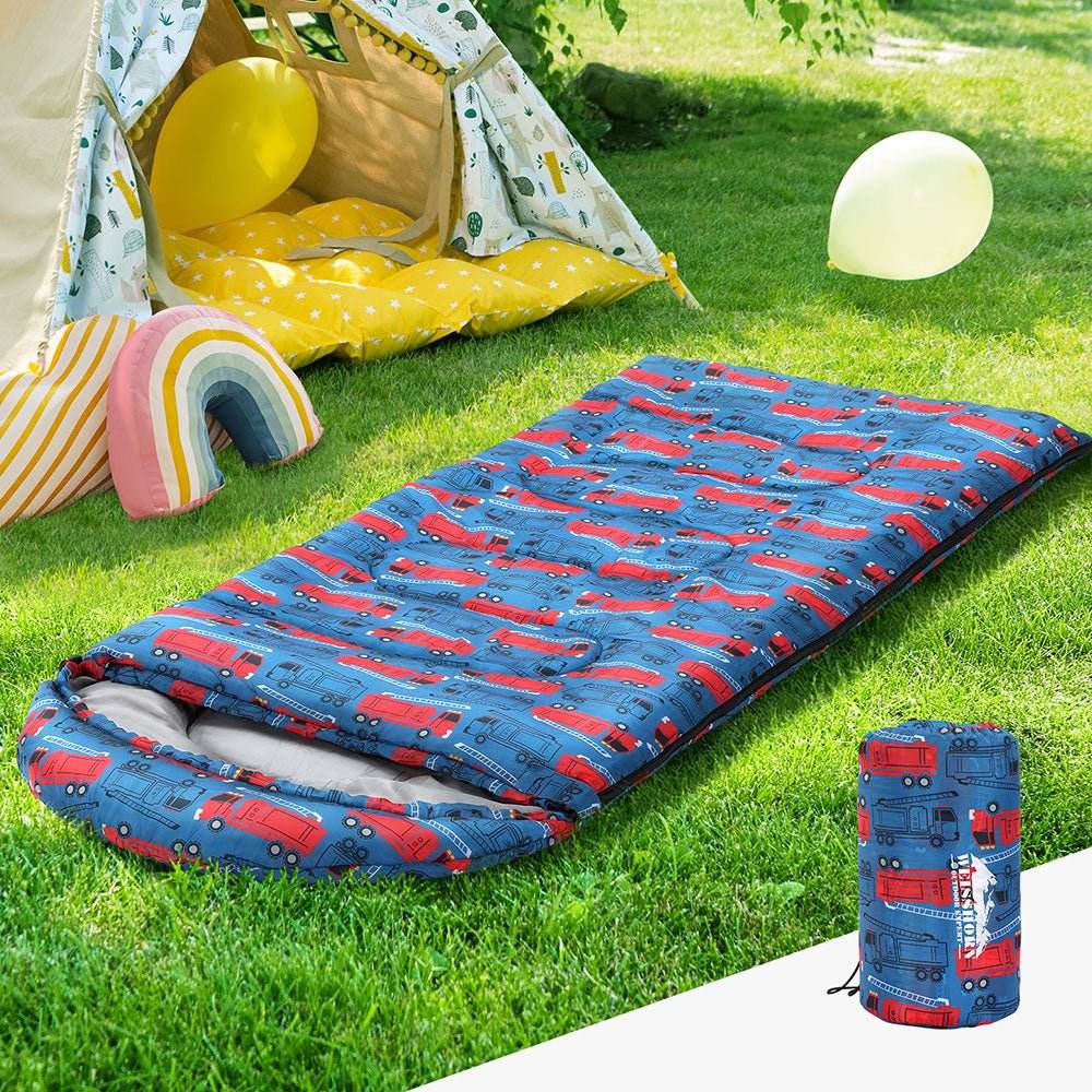 Weisshorn Sleeping Bag Kids Single Bags 180cm Thermal Camping Hiking Blue - Outdoorium