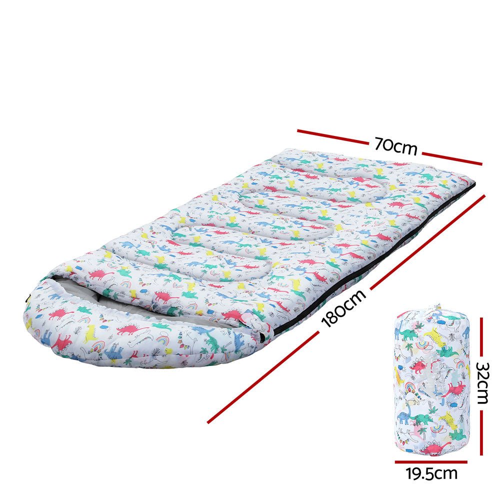 Weisshorn Sleeping Bag Kids Single Bags 180cm Thermal Camping Hiking White - Outdoorium