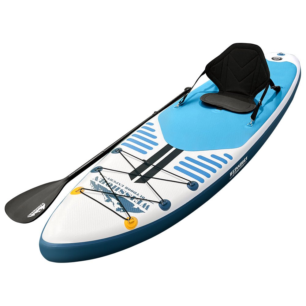 Weisshorn Stand Up Paddle Board 10.6ft Inflatable SUP Surfboard Paddleboard Kayak Surf Blue - Outdoorium