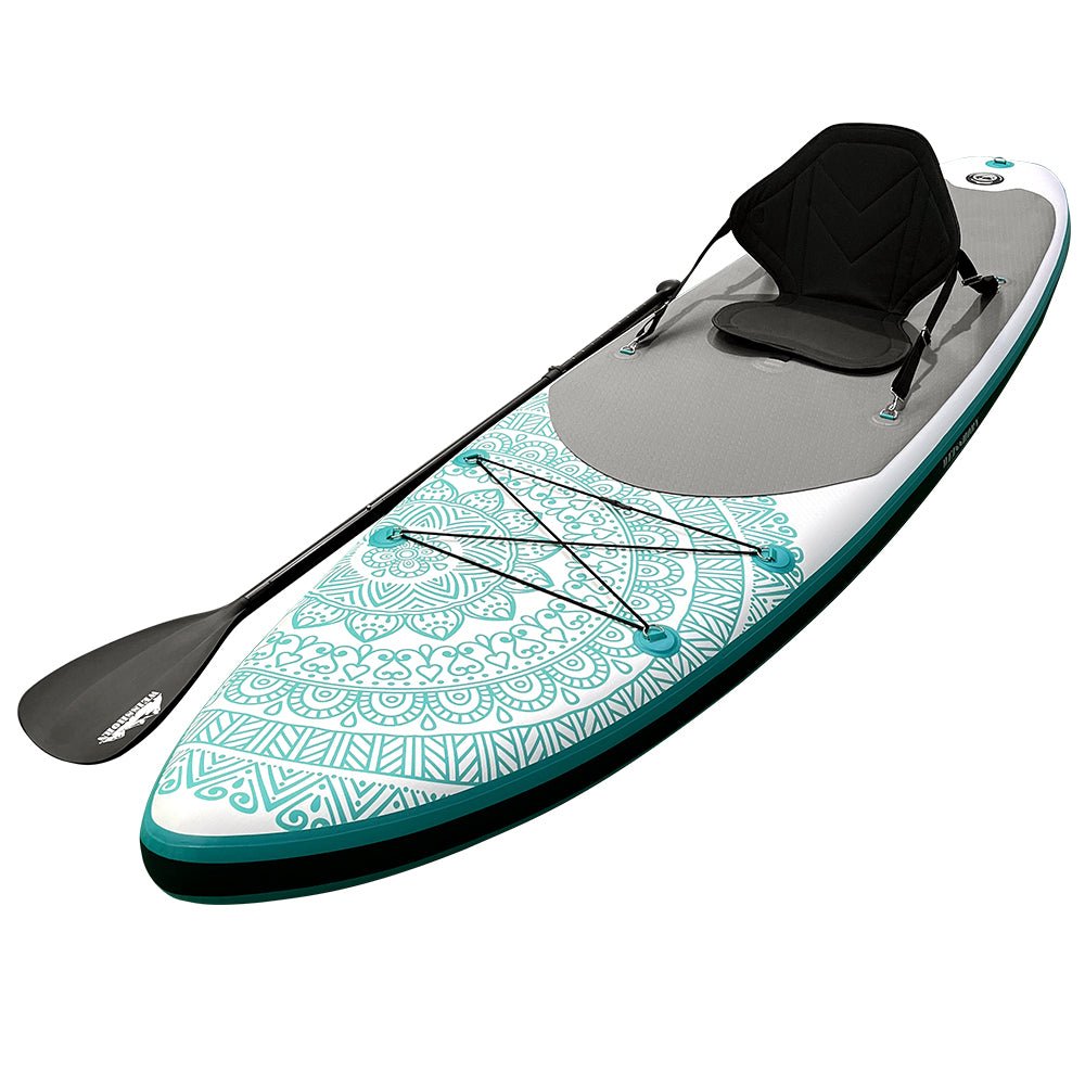 Weisshorn Stand Up Paddle Board 10.6ft Inflatable SUP Surfboard Paddleboard Kayak Surf Green - Outdoorium