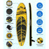 Weisshorn Stand Up Paddle Board 10.6ft Inflatable SUP Surfboard Paddleboard Kayak Surf Yellow - Outdoorium