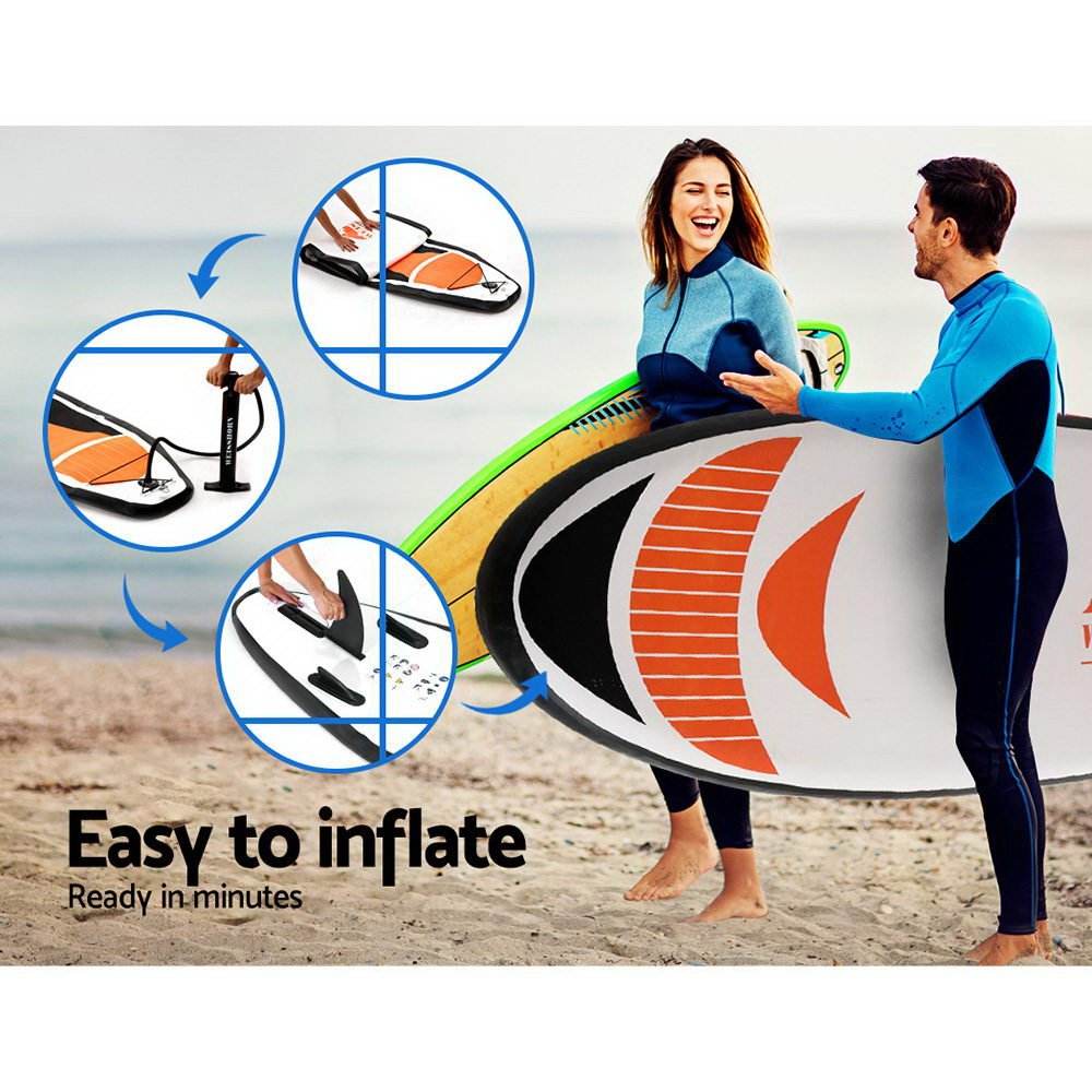 Weisshorn Stand Up Paddle Board 11ft Inflatable SUP Surfboard Paddleboard Kayak Surf Red - Outdoorium