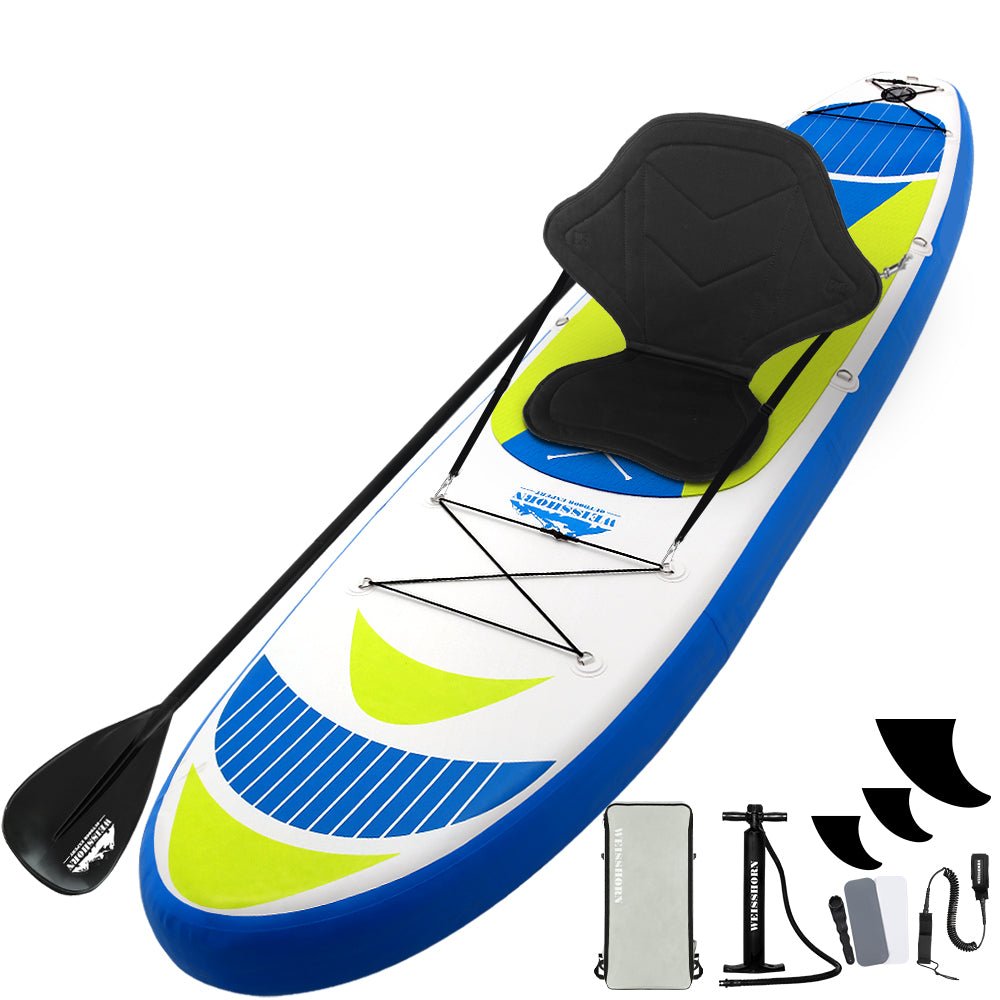 Weisshorn Stand Up Paddle Board 11ft Inflatable SUP Surfboard Paddleboard Kayak Surf Yellow - Outdoorium