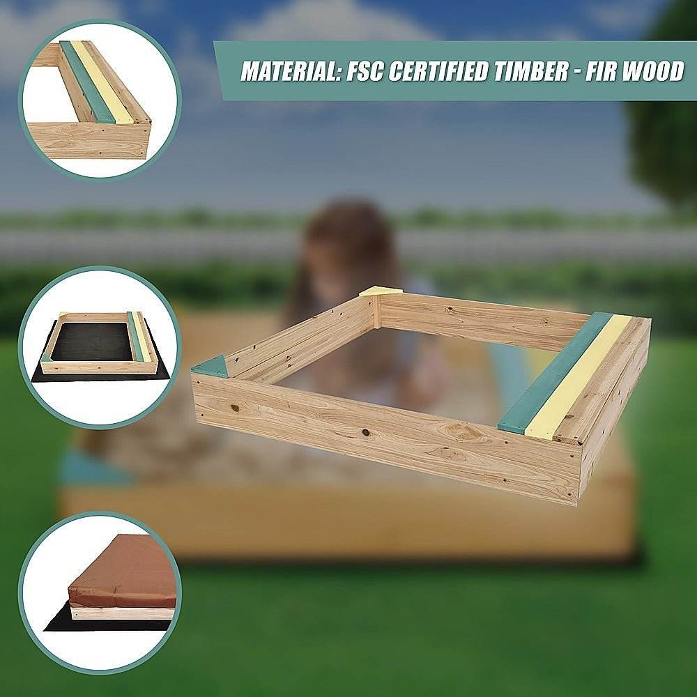 Wooden Kids Backyard Sandbox Children Outdoor Play Toy Sandpit | Outdoorium