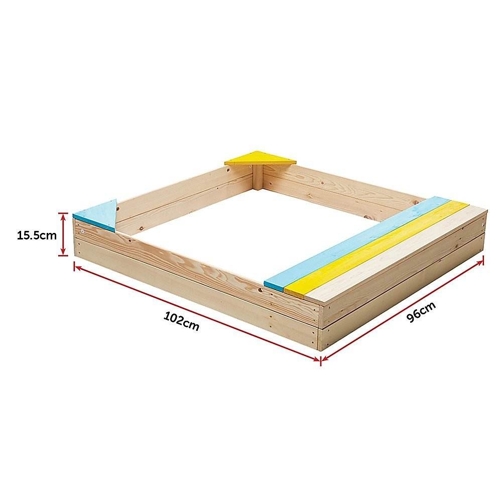 Wooden Kids Backyard Sandbox Children Outdoor Play Toy Sandpit - Outdoorium