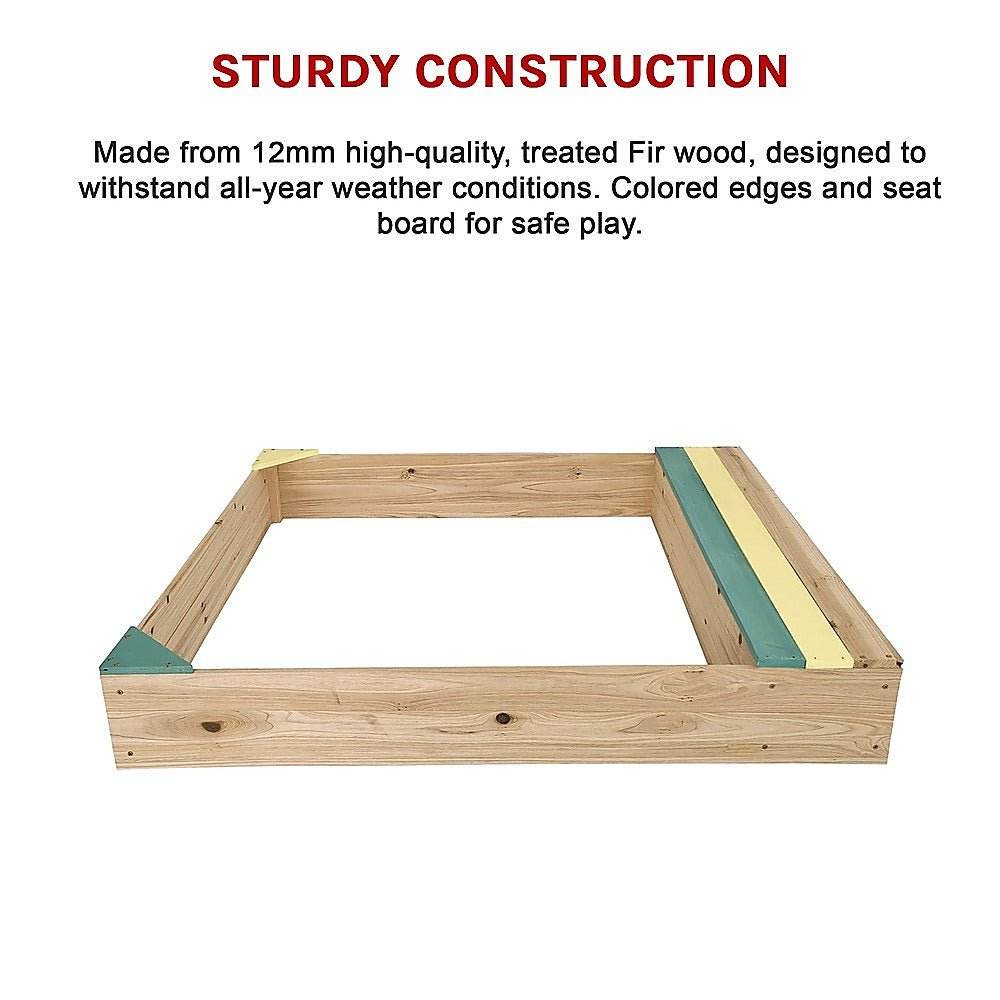 Wooden Kids Backyard Sandbox Children Outdoor Play Toy Sandpit | Outdoorium