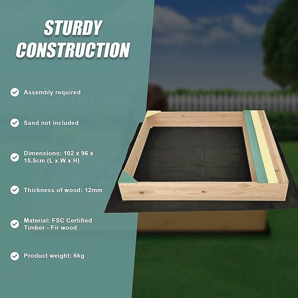 Wooden Kids Backyard Sandbox Children Outdoor Play Toy Sandpit | Outdoorium