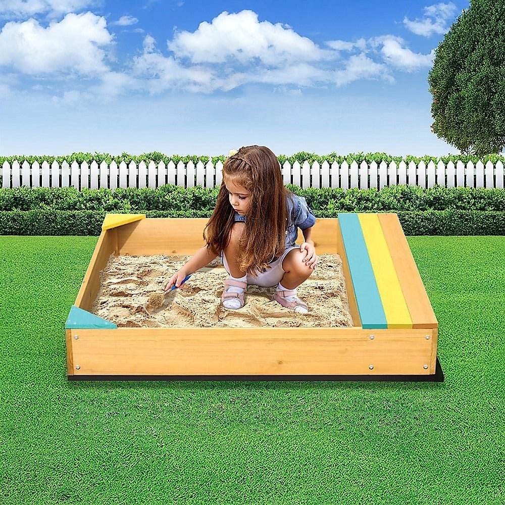 Wooden Kids Backyard Sandbox Children Outdoor Play Toy Sandpit | Outdoorium