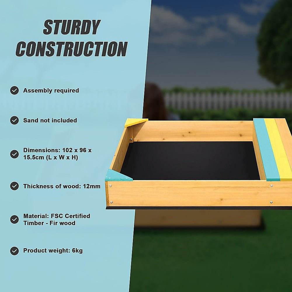 Wooden Kids Backyard Sandbox Children Outdoor Play Toy Sandpit - Outdoorium