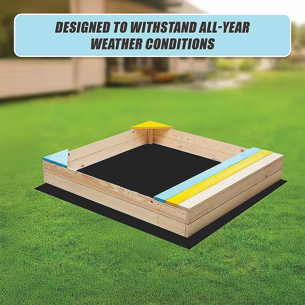 Wooden Kids Backyard Sandbox Children Outdoor Play Toy Sandpit - Outdoorium