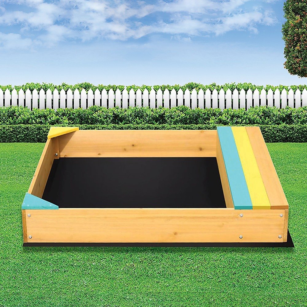 Wooden Kids Backyard Sandbox Children Outdoor Play Toy Sandpit - Outdoorium