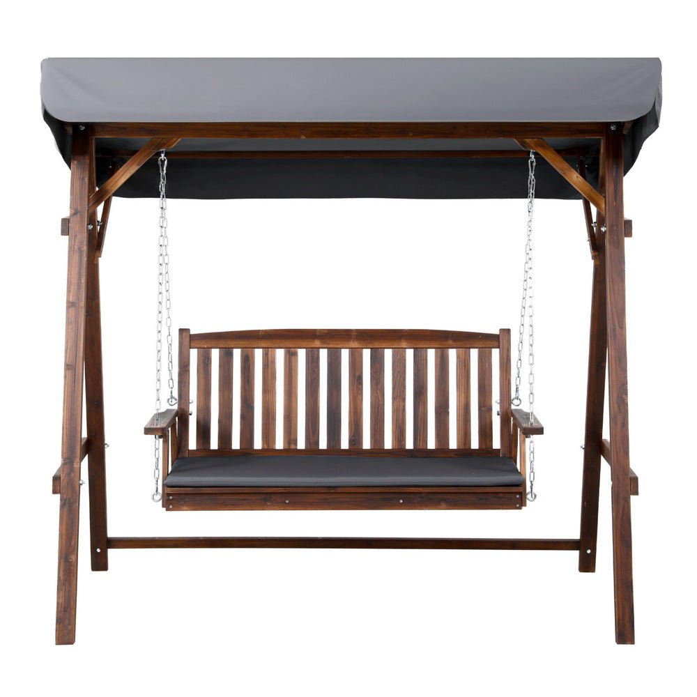 Wooden Swing Chair Garden Bench Canopy 3 Seater Outdoor Furniture | Home & Garden > Hammocks