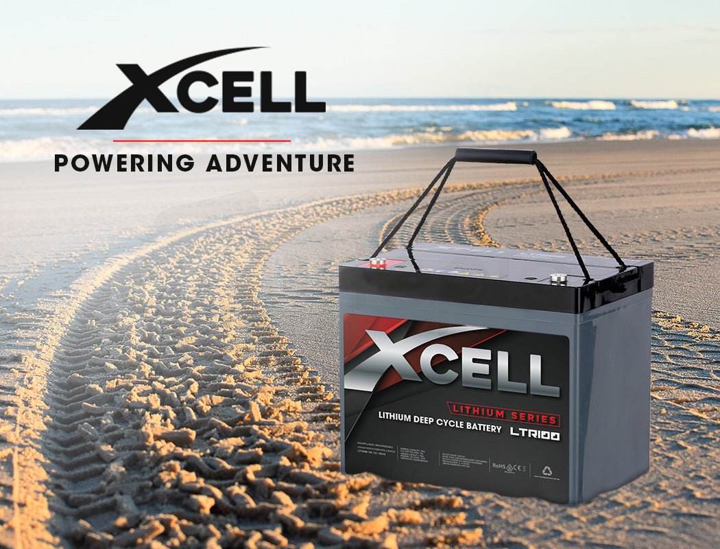 X-CELL 100Ah 12v Lithium Battery LiFePO4 Iron Phosphate Deep Cycle Camping 4WD - Outdoorium