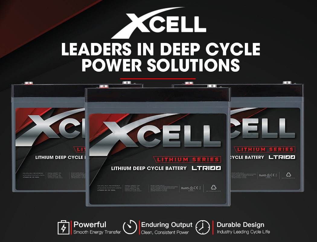 X-CELL 100Ah 12v Lithium Battery LiFePO4 Iron Phosphate Deep Cycle Camping 4WD - Outdoorium