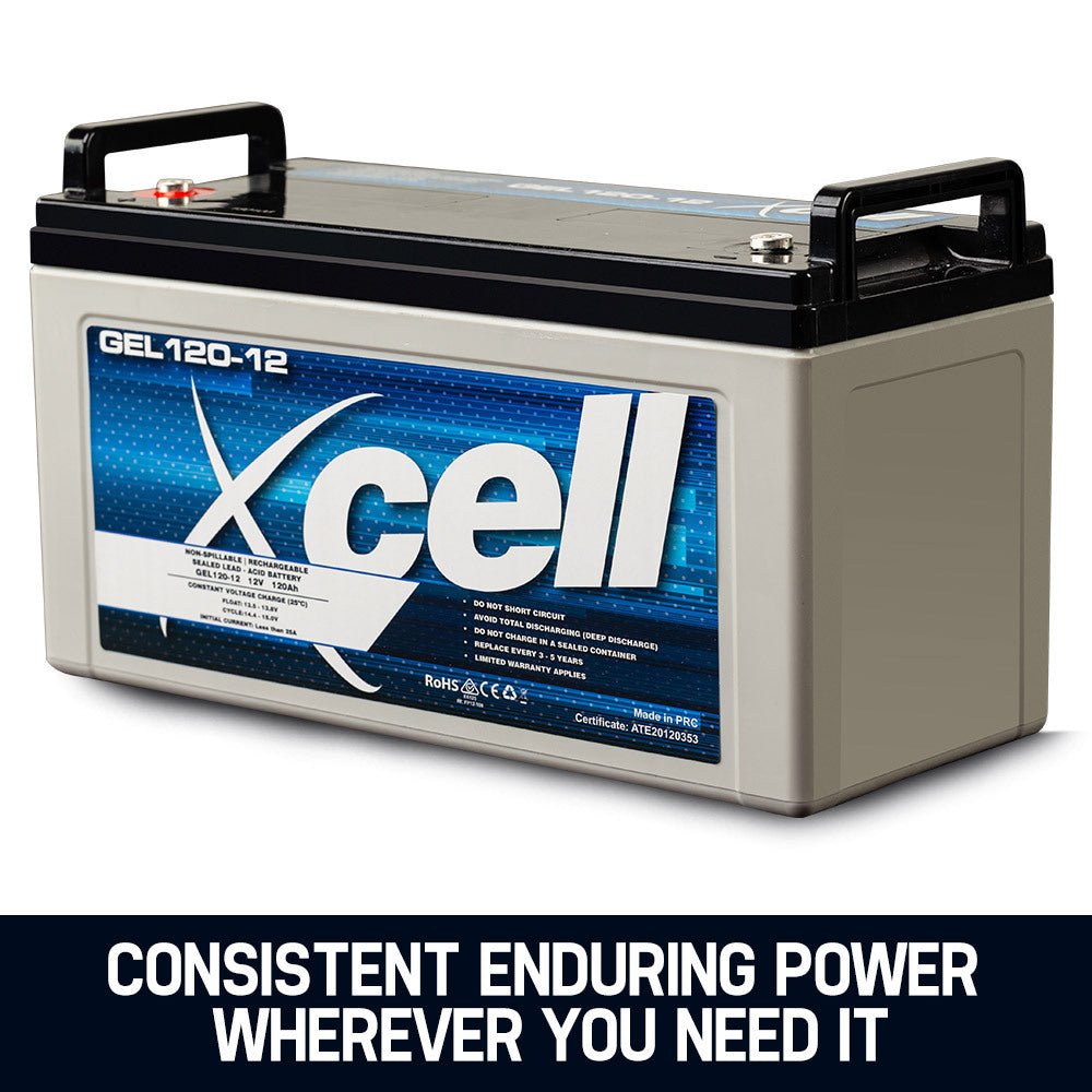 X - CELL GEL Battery 12V 120Ah Portable Sealed SLA Camping Solar Marine - Outdoorium