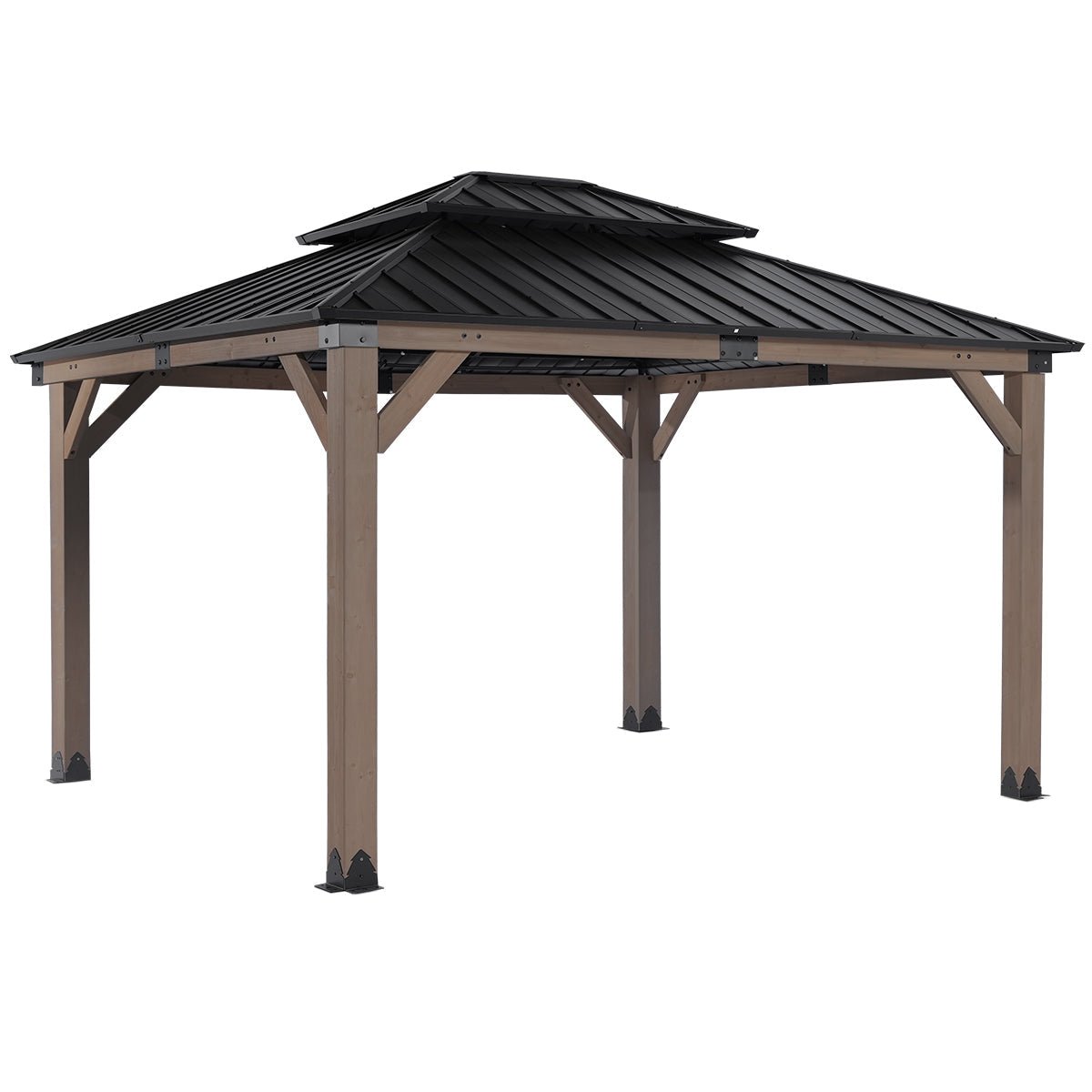 Yardtopia Maryborough 3.6m x 3m Timber & Steel Double Hip Roof Gazebo | Outdoorium