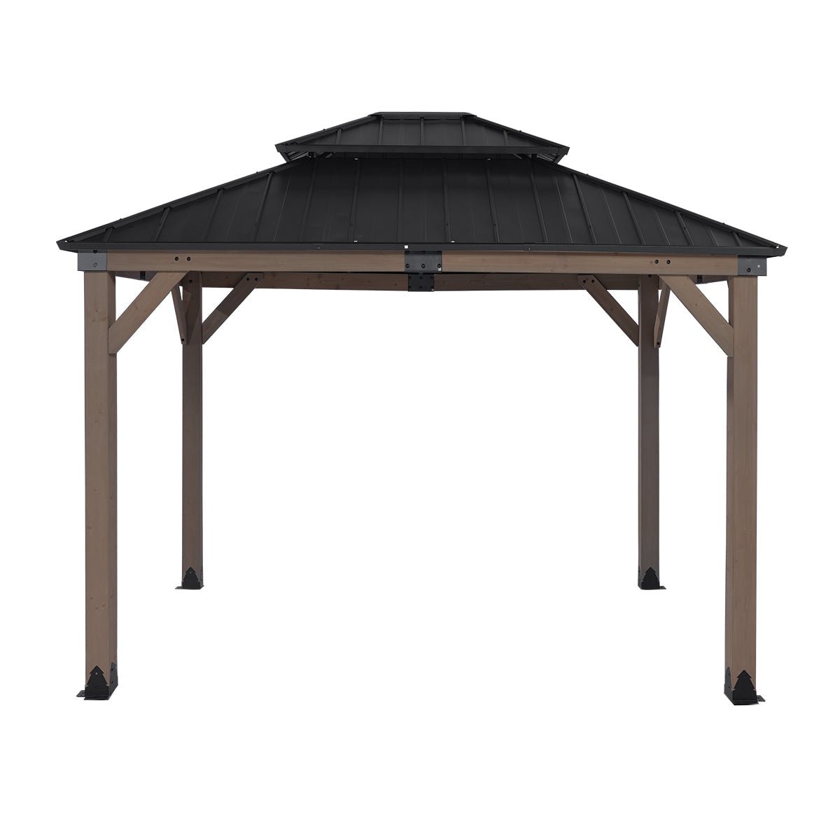 Yardtopia Maryborough 3m x 3m Timber & Steel Double Hip Roof Gazebo | Outdoorium