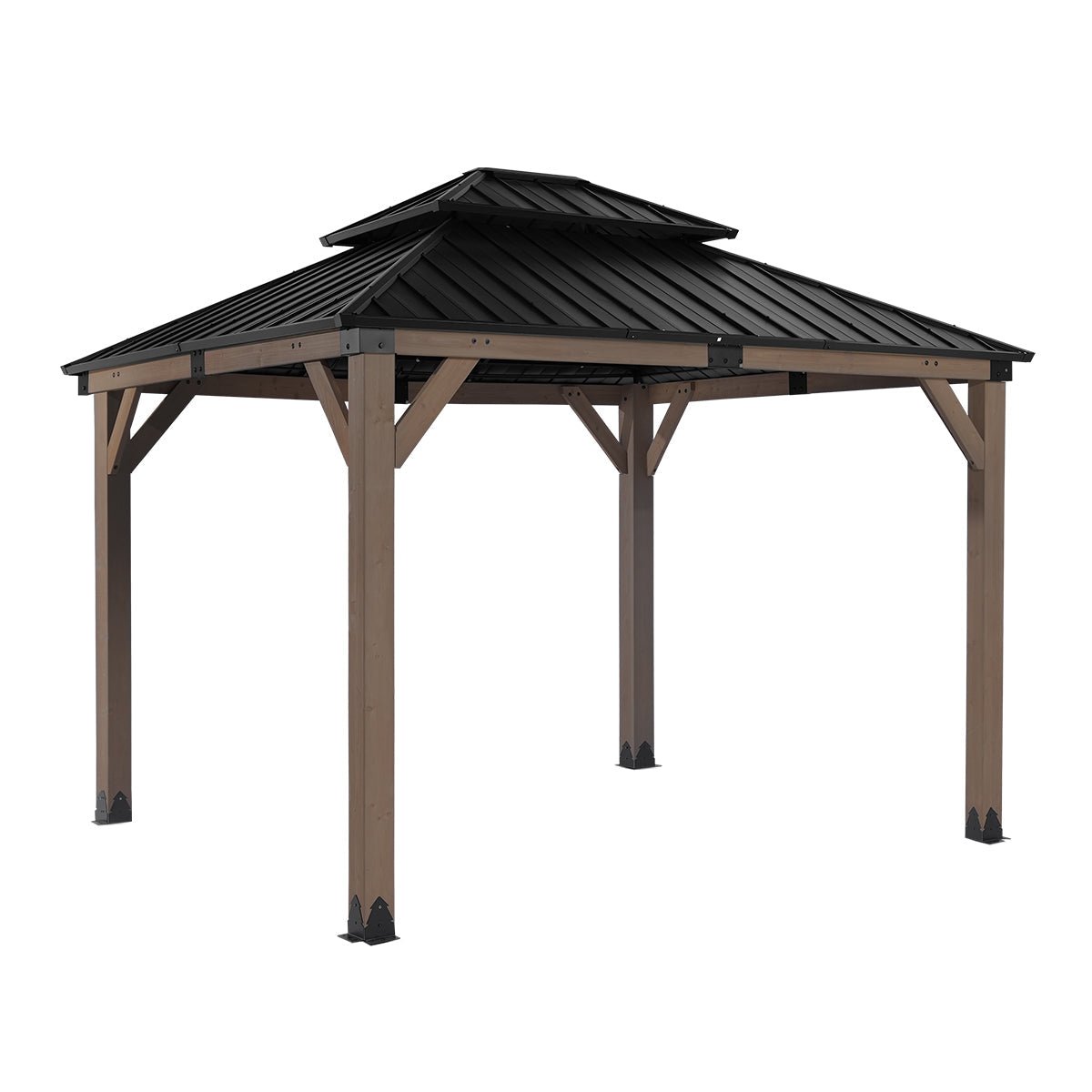 Yardtopia Maryborough 3m x 3m Timber & Steel Double Hip Roof Gazebo | Outdoorium