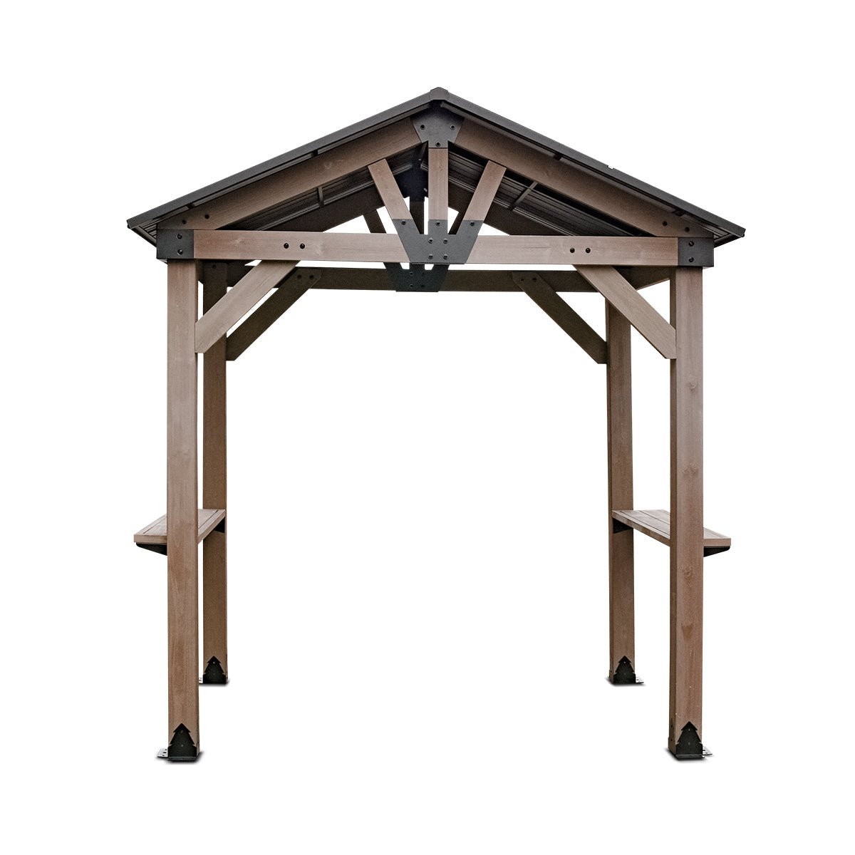Yardtopia Oslo 2.4m x 1.8m BBQ/Grill Timber & Steel Gable Roof Gazebo | Outdoorium