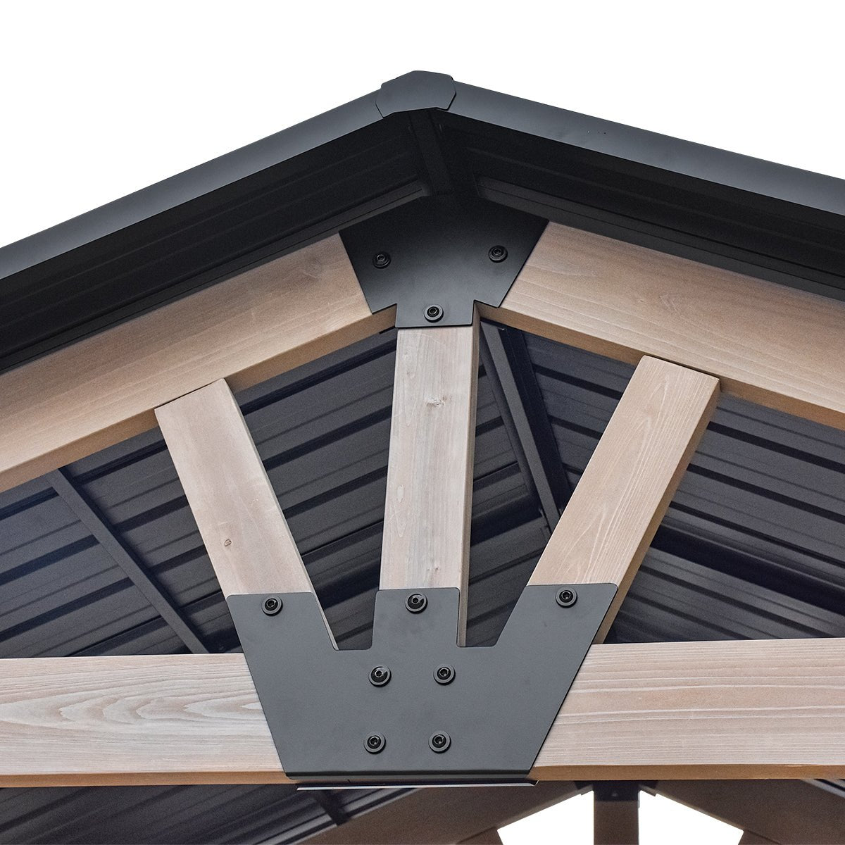 Yardtopia Oslo 2.4m x 1.8m BBQ/Grill Timber & Steel Gable Roof Gazebo | Outdoorium