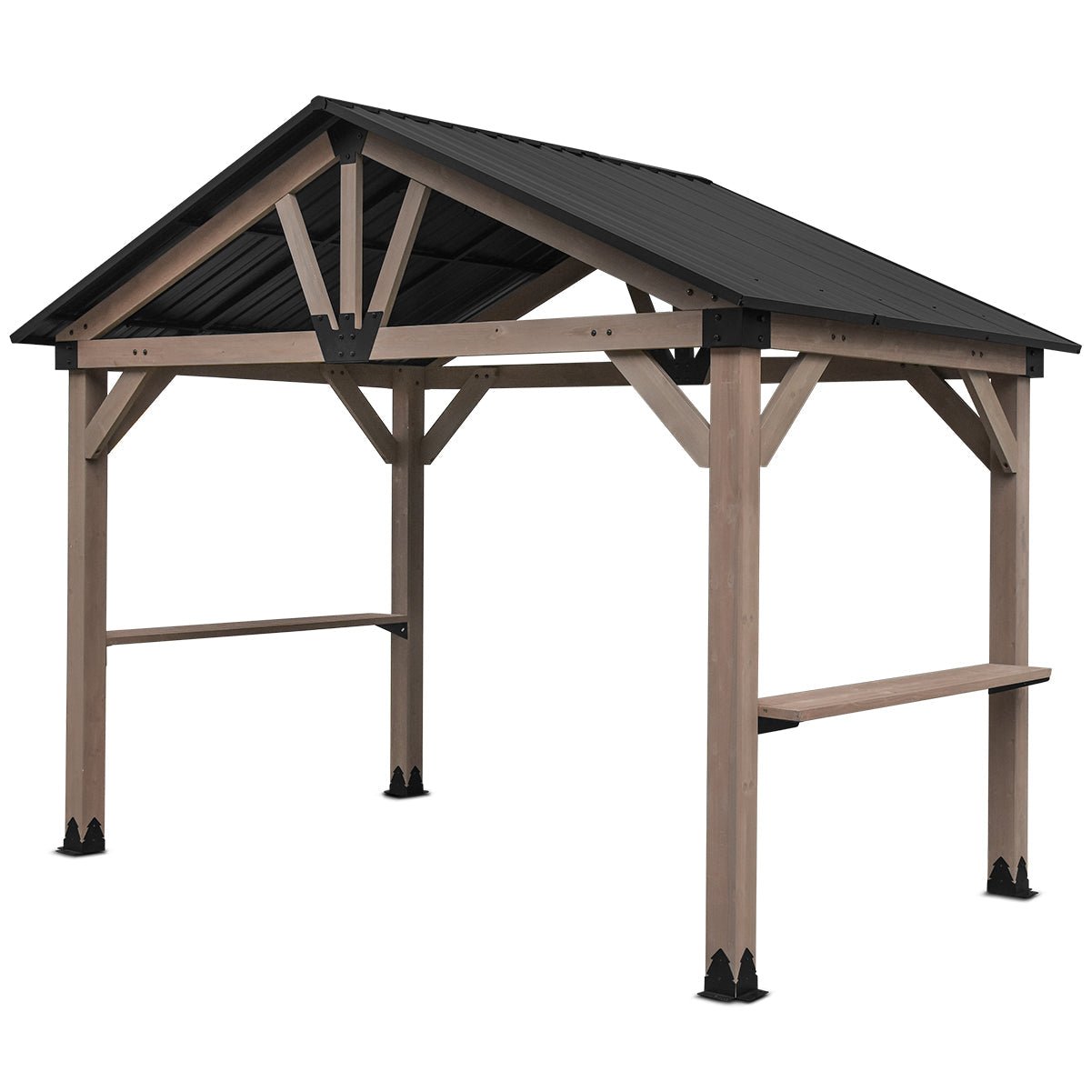 Yardtopia Oslo XL 3.6m x 2.4m BBQ/Grill Timber & Steel Gable Roof Gazebo | Outdoorium