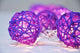 1 Set of 20 LED Cassis Purple 5cm Rattan Cane Ball Battery Powered Christmas String Lights - Outdoorium