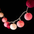 1 Set of 20 LED Pink 5cm Cotton Ball Battery Powered String Lights Christmas Gift Home Wedding Party Girl Bedroom Decoration Outdoor Indoor Table - Outdoorium