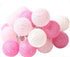 1 Set of 20 LED Pink 5cm Cotton Ball Battery Powered String Lights Christmas Gift Home Wedding Party Girl Bedroom Decoration Outdoor Indoor Table - Outdoorium